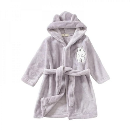 

Children Boys Girls Cartoon Bath Robes Flannel Winter Kids Sleepwear Robe Pijamas Nightgown Clothes For 1-6 Years