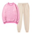 thumbnail image 6 of Sweatsuits Two Piece Sets Womens Sweatsuit For Women Solid Color Long Sleeve Round-Neck Sweatshirts Pullover And Adjustable Drawstring Pant Tracksuit Sport Suit Pink M, 6 of 6