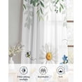 thumbnail image 6 of Eucalyptus Leaves Sheer Curtains 63 Inch Length 2 Panels Set for Living Room/Bedroom, Daisy Flower Spring Watercolor Country Floral Bee Kitchen Curtains Grommet Curtains Window Treatments 42"x63"x2, 6 of 7