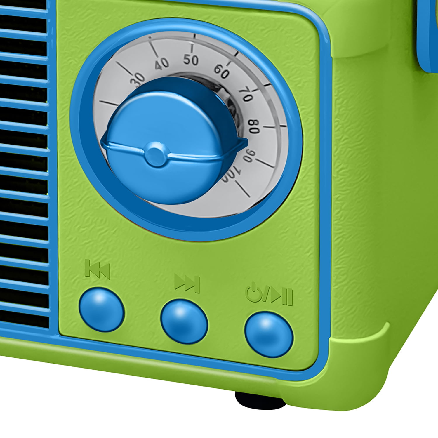 Crayola 3-Watt CBT110 Retro Portable Bluetooth Rechargeable Speaker with FM Radio, TWS, USB/microSD/Aux, up to 1.5 Hours of Play Time, Green