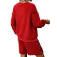 thumbnail image 4 of QAFOPEH Women Christmas Sequin Round Neck Long Sleeve Fleece Two-Piece Set, 4 of 5