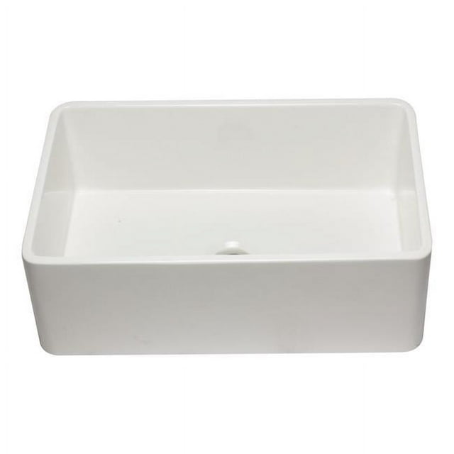 ALFI Brand AB3020SB-W 30 in. Reversible Single Fireclay Farmhouse Kitchen Sink - White