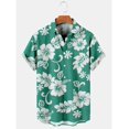thumbnail image 3 of Camisas hawaianas para hombre con estampado floral Aloha en 3D, manga corta, botones, para uso diario, para playa, 3 of 4