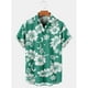 thumbnail image 4 of Camisas hawaianas para hombre con estampado floral Aloha en 3D, manga corta, botones, para uso diario, para playa, 4 of 5
