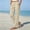 Khaki1, variant on Kojanyu Women's Cotton Linen Loose Wide Leg Athletic Pants Casual Elastic Waisted Beach Work Office Pants with Side Button Detail