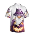 thumbnail image 2 of Daiia Halloween Gnome With Pumpkins Hawaiian Shirt for Men Gentle Cotton Regular Short Sleeve Casual-X-Large, 2 of 9