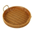 thumbnail image 3 of DOLITY Fruit Basket Snacks Tray Organizer Bread Storage Tray Imitation Rattan Decor for 30cm, 3 of 9