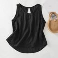 thumbnail image 2 of Tank Top for Women Linen, 2026 Summer Casual Comfy Loose Lightweight Sleeveless Shirts, Black M, 2 of 8