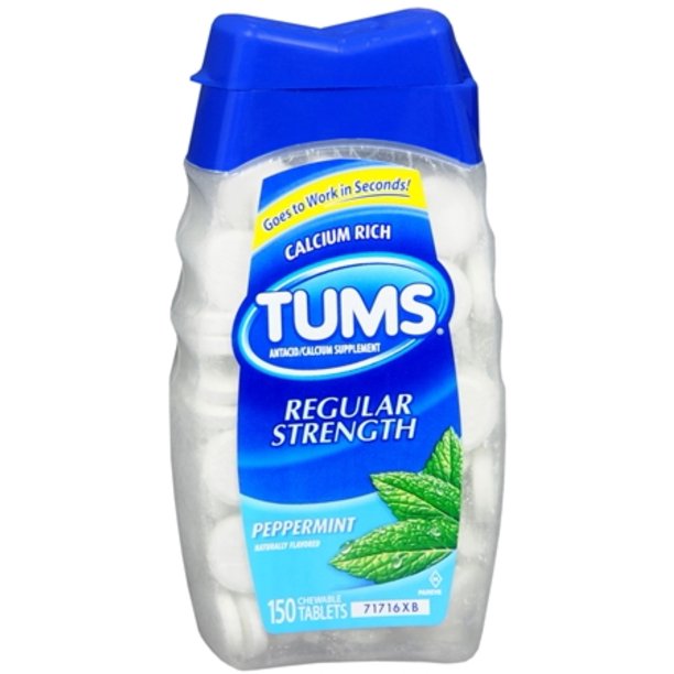 TUMS Tablets Regular Strength Peppermint 150 Tablets (Pack of 2
