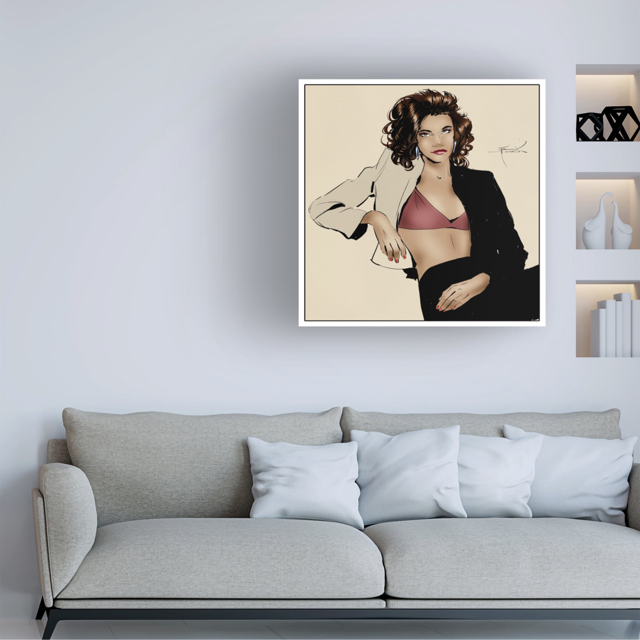Canvas Wall Art - TMBorenstein 'Sandy' Wall Art for Living Room, Bedroom, or Office Décor by Trademark Fine Art - 14 x 14 Inches