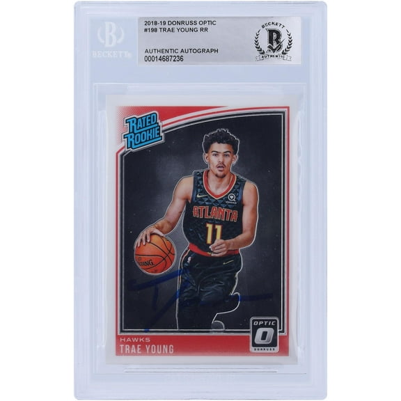 Trae Young Atlanta Hawks Autographed 2018-19 Panini Donruss Optic #198 BAS Authenticated Rookie Card - Fanatics Authentic Certified