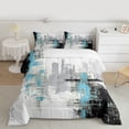 thumbnail image 2 of jejeloiu Modern Grunge Pastel Twin Comforter Sets,White Blue Black Bedding Set For Men Women Reversible 2 Pieces, 2 of 8