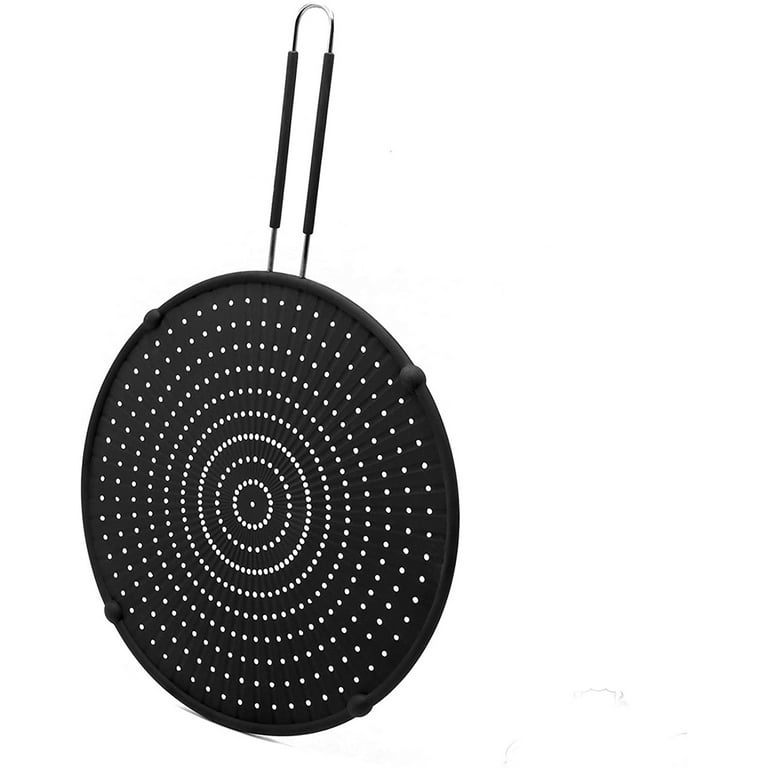 13 Silicone Splatter Screen for Frying Pan,Casewin Multi-Use Universal Pan  Cover, Non-Stick Oil Splash Guard, Cooling Mat, Drain Board, Strainer, Food  Safety, High Heat Resistant, Black 