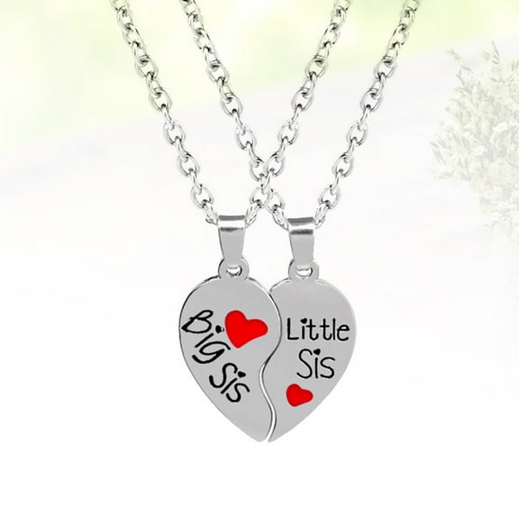 Soimiss Love Friendship Necklace Alloy 3 Pairs Heart Friendship Theme Necklace for Women Birthday