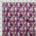 thumbnail image 4 of oneOone Polyester Spandex Maroon Fabric Tropical Sewing Material Print Fabric By The Yard 56 Inch Wide, 4 of 4