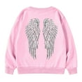 thumbnail image 4 of IWRICH Cute Hoodies for Women Rhinestone Angel Sweatshirts 20s Fashion Casual Tees Pink XL, 4 of 7