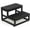 Black, variant on Two-Step Stool for Adults & Kids, Waterproof HDPE Bed Step with Adjustable Non-Slip Feet, Sturdy Metal Frame for Kitchen, Bathroom, Bedroom, RV & Outdoor Use, Black