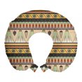 thumbnail image 1 of Egyptian Travel Pillow Neck Rest, Colorful Abstract Borders Traditional Old Cairo Culture Indigenous Motifs, Memory Foam Traveling Accessory Airplane and Car, 12", Multicolor, by Ambesonne, 1 of 3
