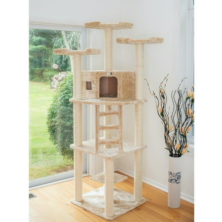 Armarkat Classic Real Wood Cat Tree Model A8001, 80 inch Beige