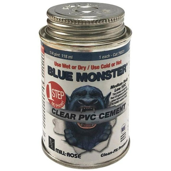 Blue Monster 4000148 4 oz All Weather Cement for PVC - Clear