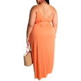 thumbnail image 2 of Womens Spaghetti Strap Maxi Dress Plus Size Sleeveless with Pockets and Belt - Orange, 2 of 3