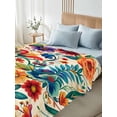 thumbnail image 4 of Vintage Botanical Full Size Flat Sheet, Wrinkleproof & Fadeproof Cooling Flat Bed Sheet Only, Spring Floral Summer Vintage Breathable Soft Bedding Top Sheets 81 x 96 Inches, 4 of 8