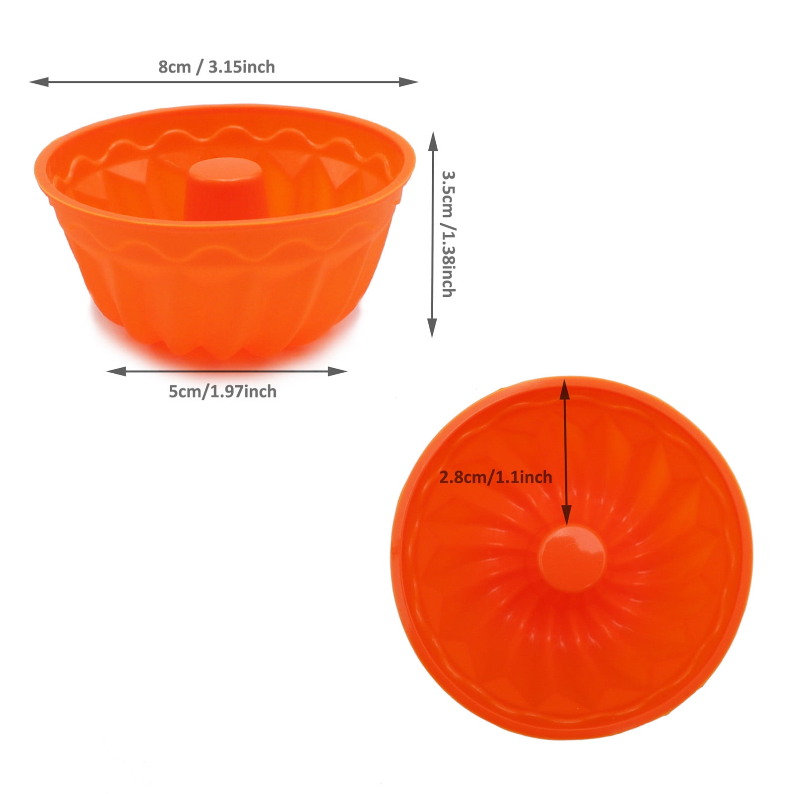 24 Pack Silicone Pumpkin Baking Cups - Reusable Cupcake Liners, BPA Free
