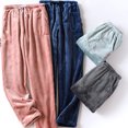 thumbnail image 3 of Minnieouse Pantalones térmicos para mujer, pantalones de pijama de franela polar Coral de felpa, cómodos, ligeros, de Color sólido, a prueba de Prendas para la parte inferior del cuerpo rosa 1 Minnieouse AP013821-05, 3 of 6