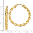 thumbnail image 4 of Sterling Silver Gold Flash Plated Patterned Twisted 4X35mm Hoop Earrings (31 X 35) Made In India qe6663, 4 of 5