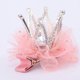 thumbnail image 2 of 2pcs Fashion Headwear Diamond Three-Dimensional Mesh Crown Hairpin Hair Accessories for Girls Children (Pink), 2 of 3