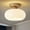 Wood, variant on Mid-Century Modern Semi Flush Mount Ceiling Light, Faux Wood Kitchen Ceiling Light Fixture with Glass Shade, Vintage White Close to Ceiling Lamp for Entryway Hallway Bathroom (8.66 Inch)