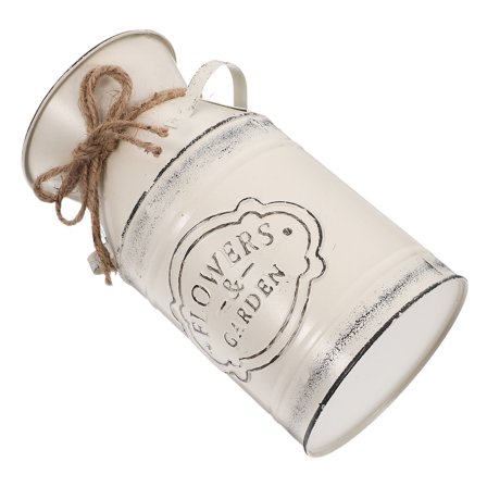 RENACLIPY Galvanized Metal Rustic Vase with Rope for Farmhouse Decor and Floral Arrangements, and Stylish