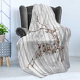 thumbnail image 4 of Deer Soft Flannel Fleece Throw Blanket, Colorful Animal Silhouette Various Christmas Elements Wooden Planks Theme, Cozy Plush for Indoor and Outdoor Use, 50" x 60", Grey Multicolor, by Ambesonne, 4 of 5