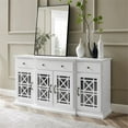 thumbnail image 2 of Walker Edison Landon 60" Curved Tiered Fretwork Sideboard in White, 2 of 5