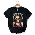 thumbnail image 6 of I Need Glasses Funny Wine T-Shirt, Retro Glam Black Tee for Stylish and Witty Women, 6 of 6