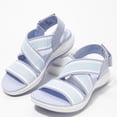 thumbnail image 4 of Sandalias cruzadas elásticas para mujer, zapatillas de verano, zapatos de playa con tacón de cuña para ocio Wmkox8yii  sa3848, 4 of 6