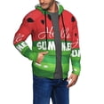 thumbnail image 2 of Wukai Watermelon Hello Summer Print Men's Zip-Up Hoodie,Fleece Full-Zip Hoodie for Men, Hooded Sweatshirt-XX-Large, 2 of 5