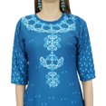 thumbnail image 5 of Bimba Kurta Indian Women's Digital Printed Designer Ethnic Kurti Blue Dress-4, 5 of 5
