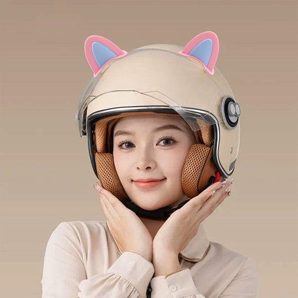 girl motorcycle helmet ears Cool Pink Cat Ear Electric Half Face Purpose Design These helmet decorations are perfect for more than just motorcycles pulunto 2pcs Cute Helmet Decoration
