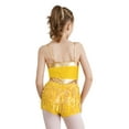 thumbnail image 2 of iEFiEL Kids Girls Sparkly Sequins Tassel Latin Jazz Leotard Costume Dance Performance Jumpsuit Gold 14, 2 of 7