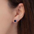 thumbnail image 2 of GemsNY September Birthstone - Classic Four Prong Round Blue Sapphire Stud Earrings (4.50cttw), 2 of 4
