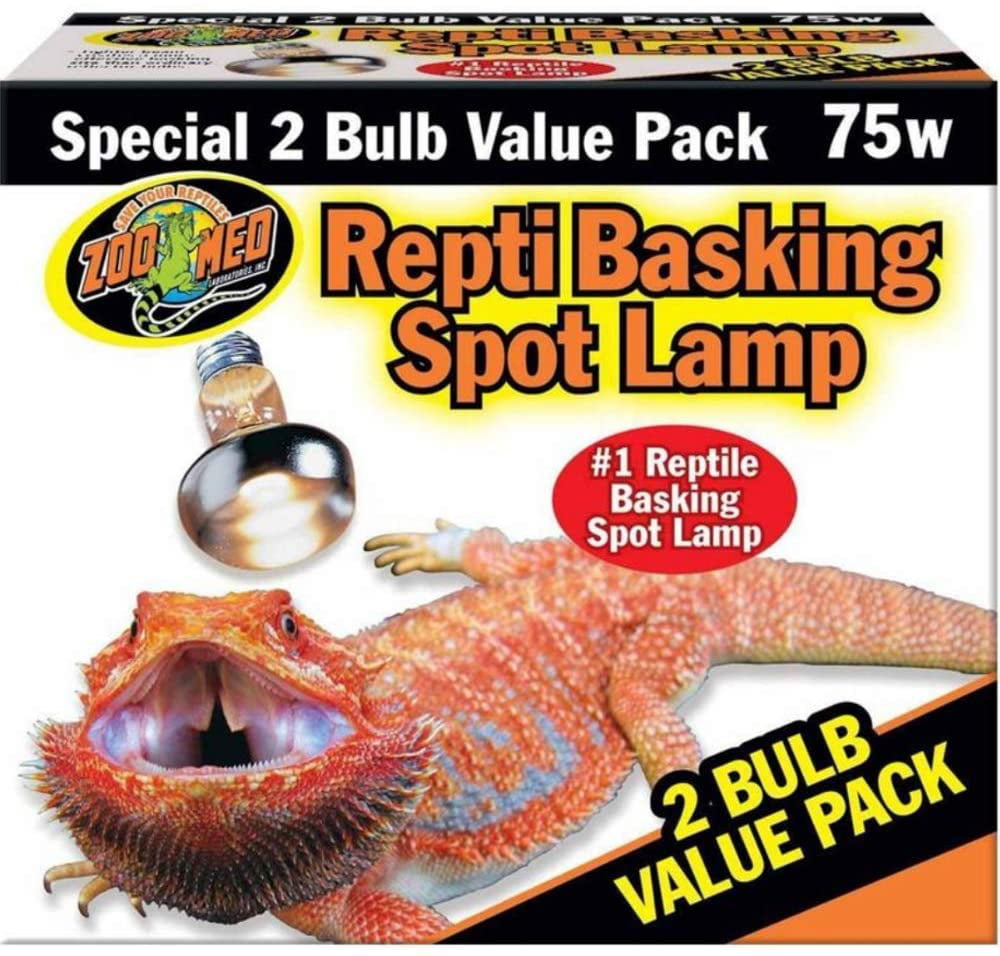 DBDPet Repti Basking Spot Bulb Includes Attached 5 Point Pro-Tip Guide Value 2 Pack 75 WATT 