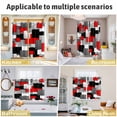 thumbnail image 5 of Red Black Geometric Kitchen Curtains Window Panels, Modern Abstract Art Block Insulated Window Treatment Curtain, Grommet Curtains for Bedroom/Living Room/Bathroom, 2 Piece 42"Wx84"L, 5 of 8