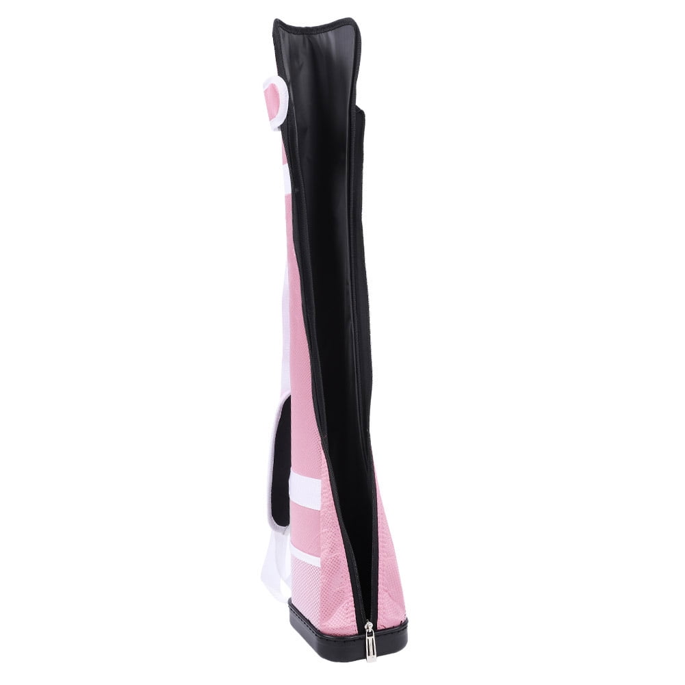 NFTIGB Portable Nylon Golf Club Carry Bag for 1-3 Clubs, Lightweight Sunday Practice Bag with Accessory Pocket and Adjustable Shoulder Strap, 31.5 inches / 80 cm, Pink