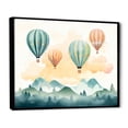 thumbnail image 3 of Designart "Hot Air Balloon Harmony Green and Red Watercolor IV" Extra Large Transportation Framed Wall Art - Modern Green Hot Air Balloon Hallway Framed Wall Art Decor, 3 of 7