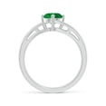 thumbnail image 2 of ANGARA Natural Classic Round Emerald Solitaire Bypass Engagement Ring in 14K White Gold for Women (Size-6mm) | May Birthstone, Birthday, Anniversary, Jewelry Gift for Women | Natural Emerald Ring, 2 of 9