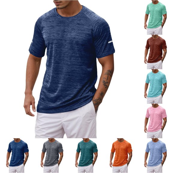 Men's Athletic Performance T Shirt for Summer Wear Comfortable Round Neck Sports Shirt for Running and Fitness Mens Shirts Tall Sizes Shirts for Men Big and Tall Mens Novelty T Shirts, Size XXXXL