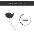 thumbnail image 4 of Evideco French Home Goods Curtain Holdbacks Set of 2 Magnetic Tulip Curtain Tiebacks – Elegant Resin Design with Strong Magnet – Black/Silver, 4 of 6