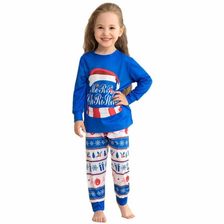 

Mrat Family Matching Wear Family Matching Pajamas Parent-child Warm Set Printed Home Wear Pajamas Two-piece Kid Set Family Pajamas Matching Sets Sleepwear Sets Long Sleeve