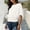 White, variant on Women's Casual Loose Fit Short Sleeve T-Shirt with Elastic Hem and Round Neck